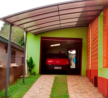 Detalhe da cobertura de garagem